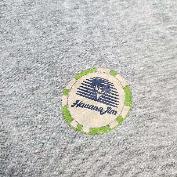 Havana Jim T-Shirt Men's Medium Short Sleeve Crew Neck Casino Theme Grey Shirt - Picture 3 of 5